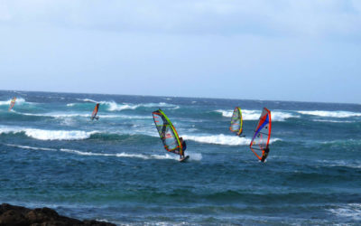 L’équipe du Bonifacio Windsurf éparpillée